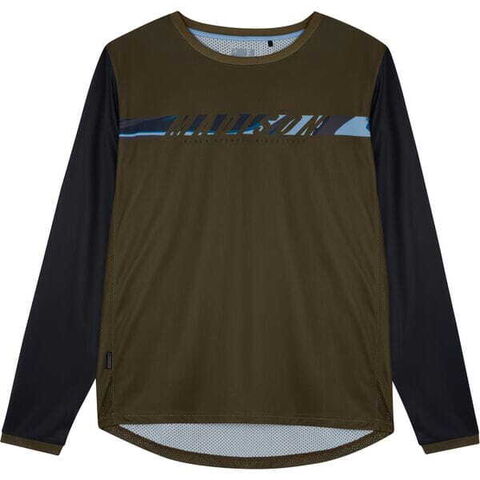 Madison Flux men's long sleeve jersey - dark olive / black click to zoom image