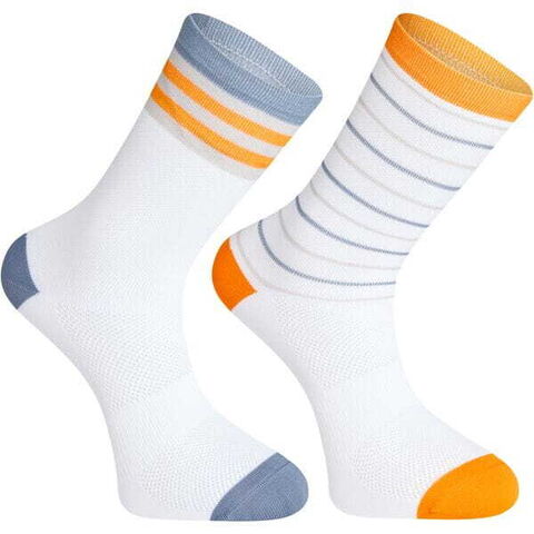 Madison Sportive long sock twin pack - white / white stripe click to zoom image