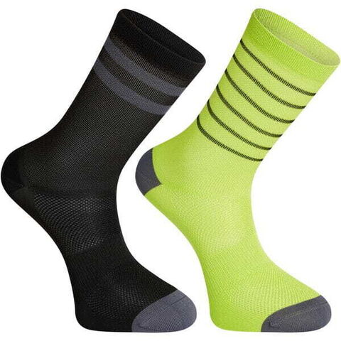 Madison Sportive mid sock twin pack - black and lime punch click to zoom image