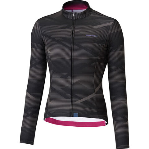 Shimano Clothing Women's Kaede Thermal Jersey, Black/Grey click to zoom image