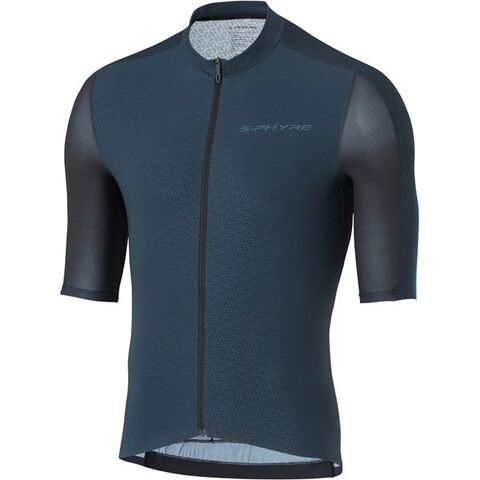 Shimano Clothing Men's, S-PHYRE FLASH Short Sleeve Jersey, Black/Blue click to zoom image