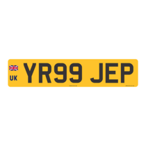 Number Plate Car UK Flag Oblong Rear 520x111mm