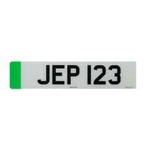 Number Plate Car Green Flash (Zero Emissions) Front Oblong 520x111mm