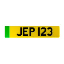 Number Plate Car Green Flash (Zero Emissions) Rear Oblong 520x111mm