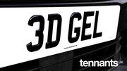 Number Plate 3D Gel Rear UK Road Legal Oblong 520x111mm click to zoom image